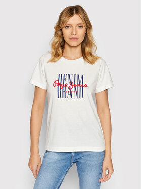 Pepe Jeans Pepe Jeans T-Shirt Camille PL505147 Bílá Regular Fit