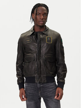 Aeronautica Militare Aeronautica Militare Geacă de piele 252PN0895U100839 Negru Regular Fit