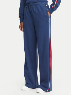 Tommy Hilfiger Tommy Hilfiger Spodnie dresowe UW0UW06628 Niebieski Wide Leg
