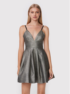Pinko Pinko Koktejlové šaty Angelina 1G18F1 A04A Strieborná Slim Fit