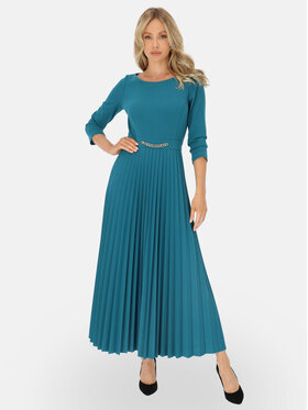 L’AF L’AF Sukienka dzianinowa Celine Turkusowy Regular Fit