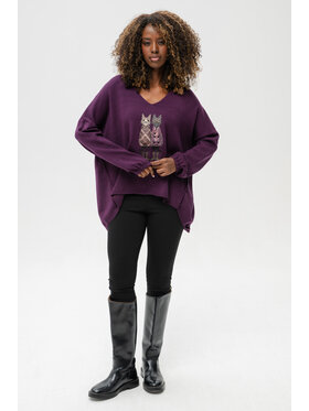 blue shadow blue shadow Sweter Kety Fioletowy Regular Fit