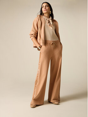 Oltre Oltre Spodnie materiałowe P841J002432N012 Brązowy Baggy Fit