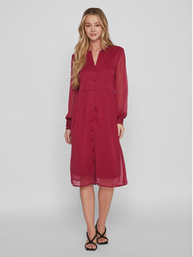 Vila Vila Kleid für den Alltag Falia 14084475 Rot Regular Fit