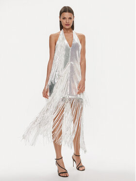 ROTATE ROTATE Kokteilinė suknelė 111604 Balta Slim Fit