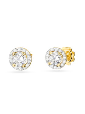 Fugart Fugart Kolczyki Kolczyki z żółtego złota z diamentami laboratoryjnymi FKO509-585-LD1.24 Złoty