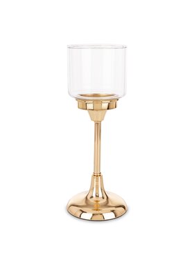 MIAhome MIAhome Świecznik złoty z kloszem 29x11 cm LAMBONG - II średni Złoty