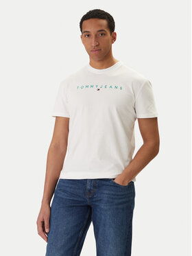 Tommy Jeans Tommy Jeans T-shirt Linear Logo DM0DM20744 Bijela Regular Fit