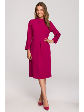 Stylove Stylove Sukienka koktajlowa S318 Fioletowy Regular Fit