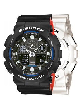 Casio Casio Zegarek SET GA-100B-7AER + BEZEL 10508136 + PASEK 10577142 Biały