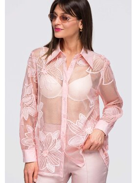 Ombre Ombre Košile OW-SH-E0048 Růžová Loose Fit