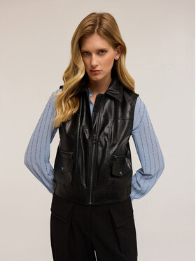 Motivi Motivi Kurtka z imitacji skóry R326Q001049N033 Czarny Regular Fit