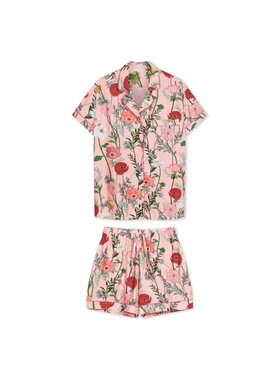 White pocket White pocket Piżama piżama krótka Różowy Regular Fit