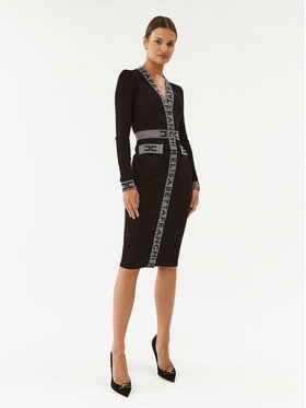 Elisabetta Franchi Elisabetta Franchi Trikotāžas kleita AM-05S-36E2-V440 Melns Slim Fit