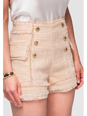 Ombre Ombre Szorty materiałowe OW-ST-E0002 Brązowy Basic Fit