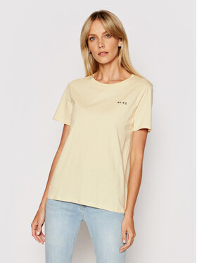 NA-KD NA-KD Marškinėliai Basic Logo 1044-000097-0404-003 Geltona Loose Fit