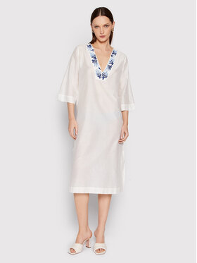 Max Mara Beachwear Max Mara Beachwear Плажна рокля Orione 32210428 Бял Regular Fit