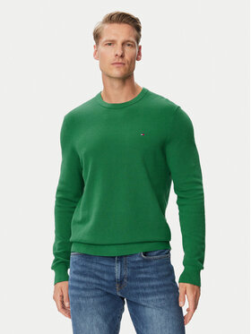Tommy Hilfiger Tommy Hilfiger Sweter Essential MW0MW36347 Zielony ciemny Regular Fit