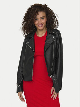 ONLY ONLY Dirbtinės odos striukė Mille 15357332 Juoda Slim Fit