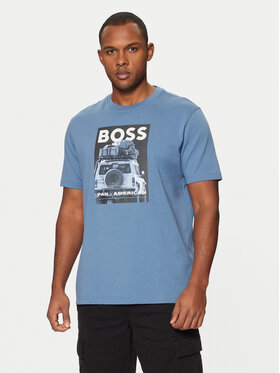 BOSS BOSS T-Shirt Te_Mextour 50535079 Modrá Regular Fit
