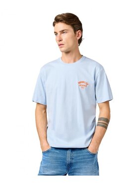 Wrangler Wrangler T-Shirt SMALL LOGO TEE Niebieski Regular Fit