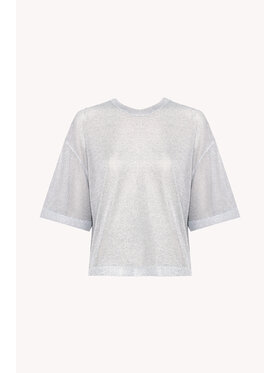 Epuzer Epuzer T-Shirt Metallic mesh Srebrny Standard Fit