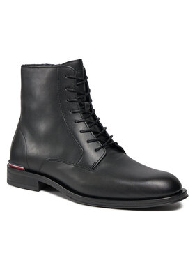 Tommy Hilfiger Tommy Hilfiger Μποτίνια Core Rwb Hilfiger Lth Lce Boot FM0FM05030 Μαύρο