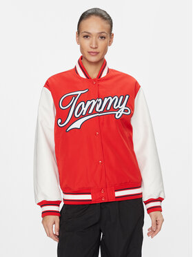 Tommy Jeans Tommy Jeans Geacă bomber Letterman DW0DW17233 Roșu Relaxed Fit