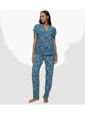 Triumph Triumph Piżama Boyfriend 10222611 Niebieski Relaxed Fit