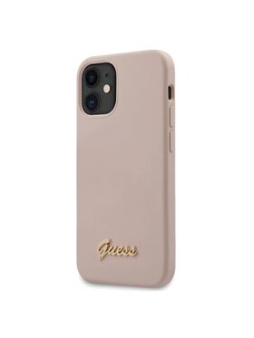 Guess Guess Etui na telefon Silicone Script Różowy