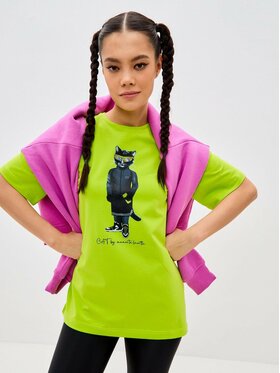 CAT by maniita lacitta CAT by maniita lacitta T-Shirt Printed oversized T-shirt Zielony Long Fit