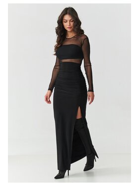 Makadamia Makadamia Sukienka wieczorowa M911 Czarny Cutted Fit
