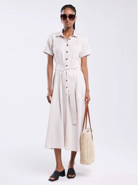 BIG STAR BIG STAR Sukienka letnia OKIRE_800_340 Beżowy Classic Fit