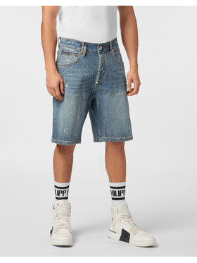 PHILIPP PLEIN PHILIPP PLEIN Džínsové šortky 25431 Modrá Regular Fit
