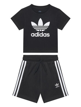 adidas adidas Set tricou și pantaloni scurți adicolor JC9155 Negru Regular Fit