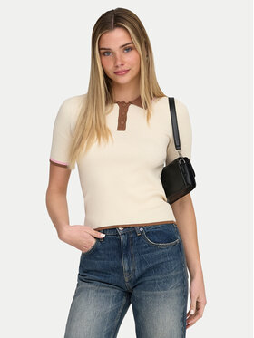 ONLY ONLY Поло Meddi 15363165 Бежевий Slim Fit