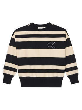 Calvin Klein Jeans Calvin Klein Jeans Mikina Striped Modern IB0IB02558 Čierna Regular Fit