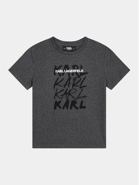 Karl Lagerfeld Kids Karl Lagerfeld Kids T-Shirt Z25424 S Szary Regular Fit