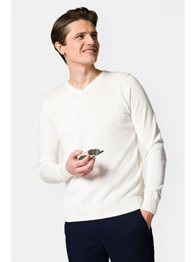 Lancerto Lancerto Sweter Harrison SW073123000006 Biały Regular Fit