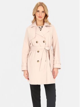 Perso Perso Płaszcz przejściowy BLE252682F Różowy Regular Fit