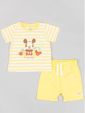 Zippy Zippy Completo T-shirt e pantaloncini Myszka Miki ZNBAP0602 23008 Giallo Regular Fit