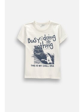 Coccodrillo Coccodrillo T-Shirt ZC6143201TGJ-003 Kremowy Regular Fit