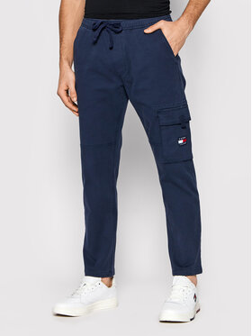 Tommy Jeans Tommy Jeans Spodnie materiałowe Dad Dobby DM0DM13389 Granatowy Regular Fit