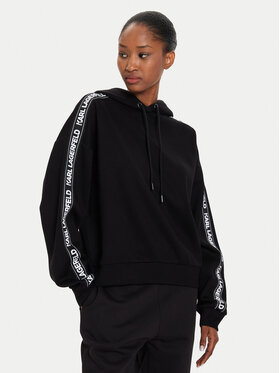 KARL LAGERFELD KARL LAGERFELD Μπλούζα 245W1801 Μαύρο Regular Fit