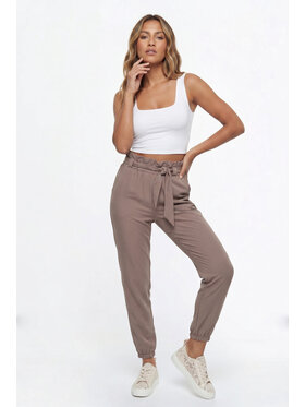 FIGL FIGL Bavlnené nohavice M1347 Hnedá Regular Fit