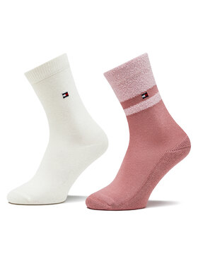 Tommy Hilfiger Tommy Hilfiger Sada 2 párů dámských vysokých ponožek 701224913 Růžová