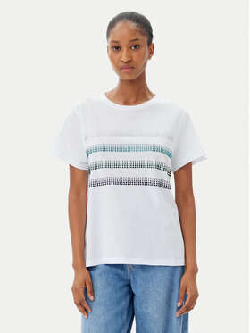 Marella Marella T-shirt Foglia 2515971042 Bianco Regular Fit