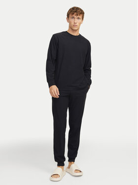 Jack&Jones Jack&Jones Pijama Solid 12268536 Negru Loose Fit