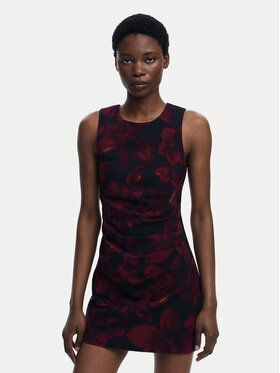 Desigual Desigual Rochie cocktail Petofrunce 25WWVW20 Vișiniu Slim Fit