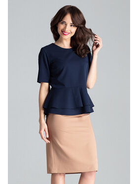 Lenitif Lenitif Bluzka L026 Granatowy Regular Fit